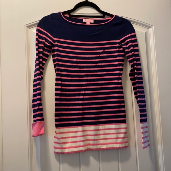 Pull Col Bateau Lilly Pulitzer - Bleu Marine - Taille XS - Acrylique 100% - Occasion Très Bon état
